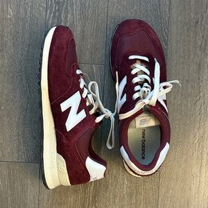 New Balance Burgundy and White Sneakers